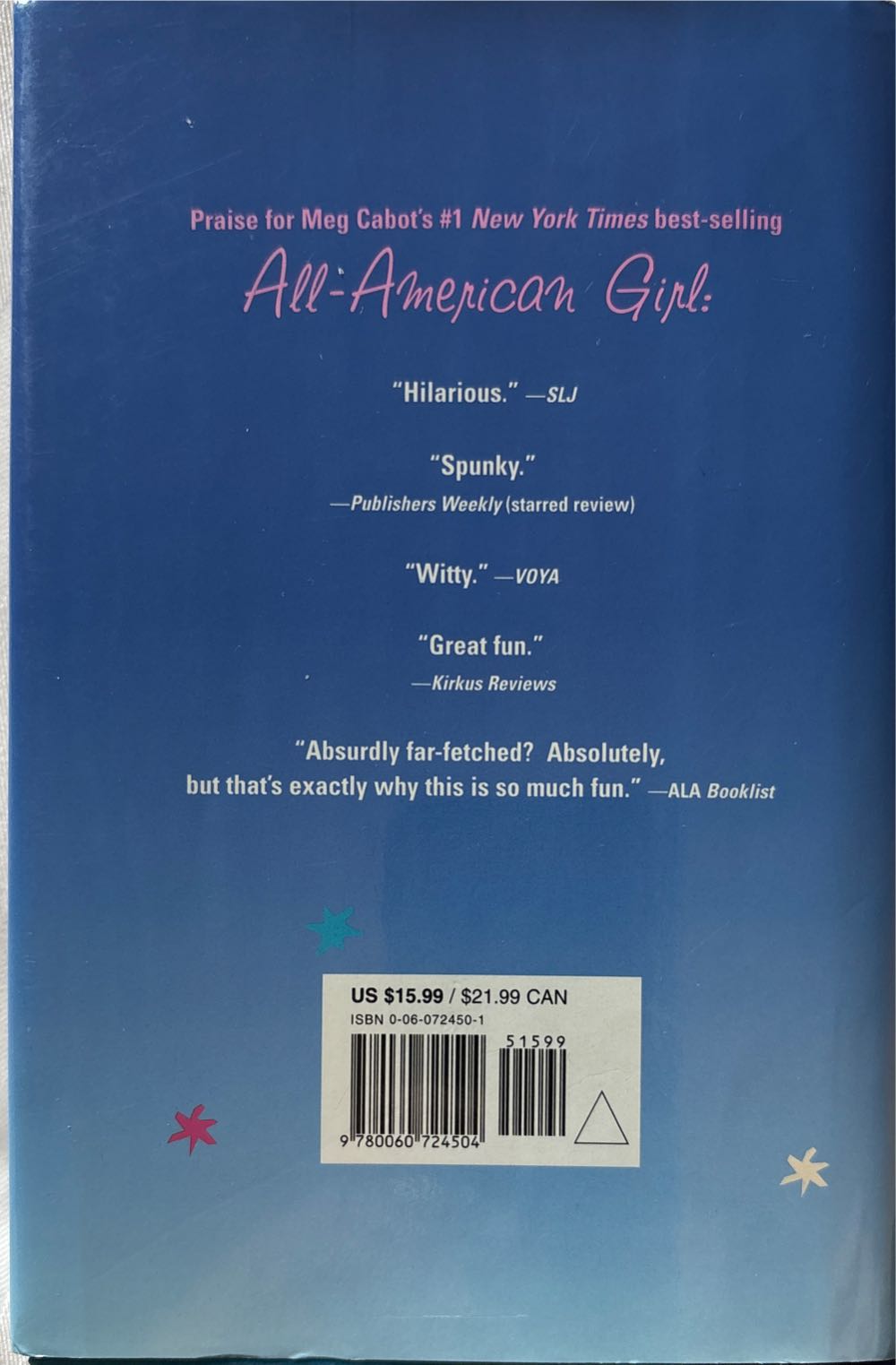 Meg Cabot: All-America Girl #2: Ready Or Not - Meg Cabot (HarperCollins - Hardcover) book collectible [Barcode 9780060724504] - Main Image 2