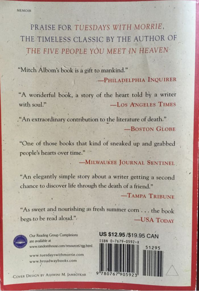 Tuesdays With Morrie  book collectible - Main Image 2