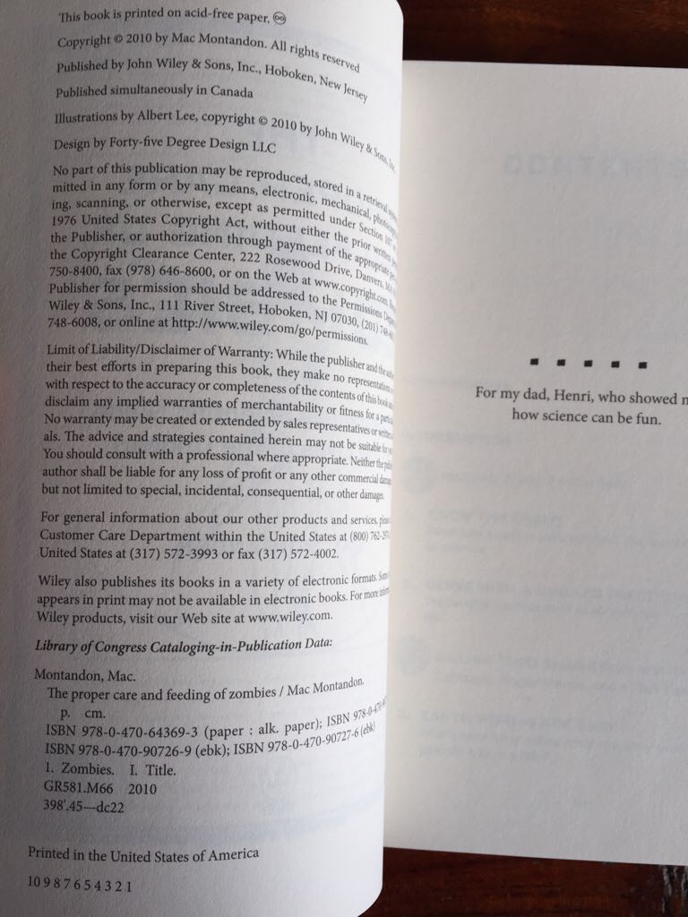 The Proper Care and Feeding of Zombies - Mac Montandon (Wiley - Paperback) book collectible [Barcode 9780470643693] - Main Image 2