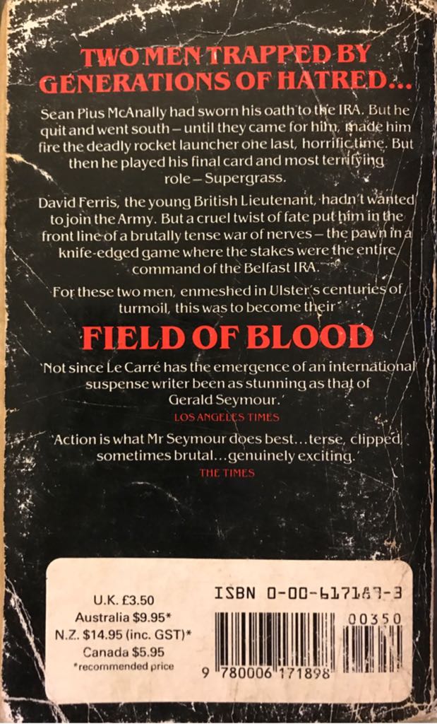 Field of Blood - Gerald Seymour (Fontana / Collins - Paperback) book collectible [Barcode 9780006171898] - Main Image 2