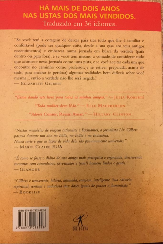 Comer Rezar Amar - Elizabeth Gilbert (Paperback) book collectible [Barcode 9788573028928] - Main Image 2