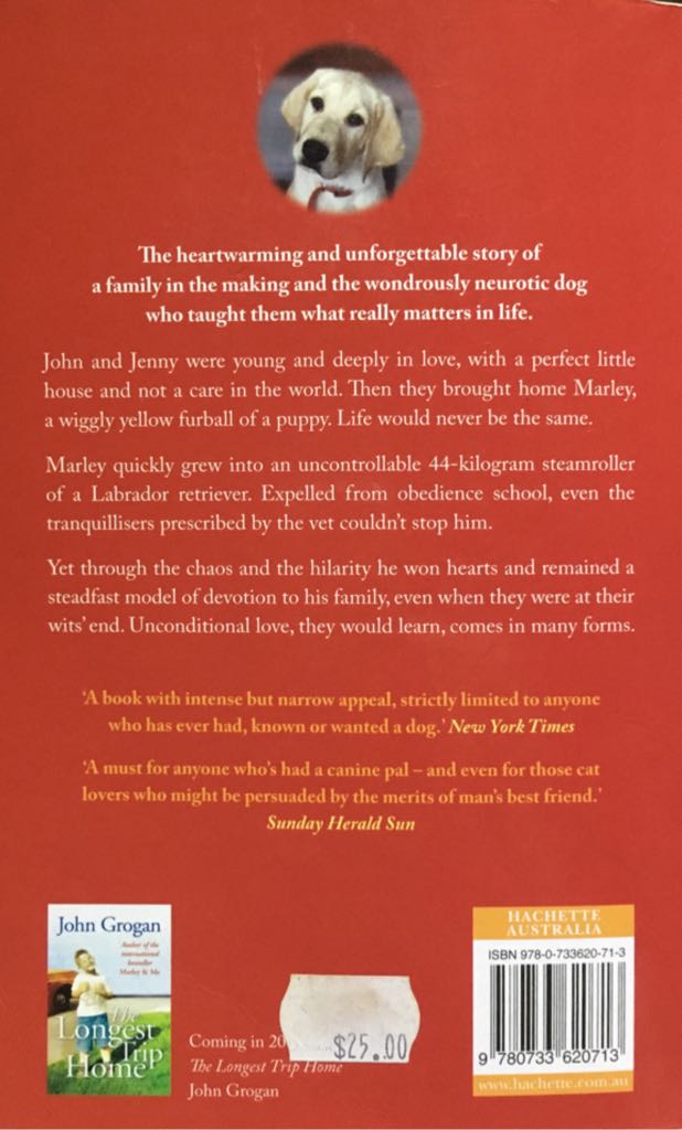 Marley & Me - John Grogan (Hachette Australia - Paperback) book collectible [Barcode 9780733620713] - Main Image 2