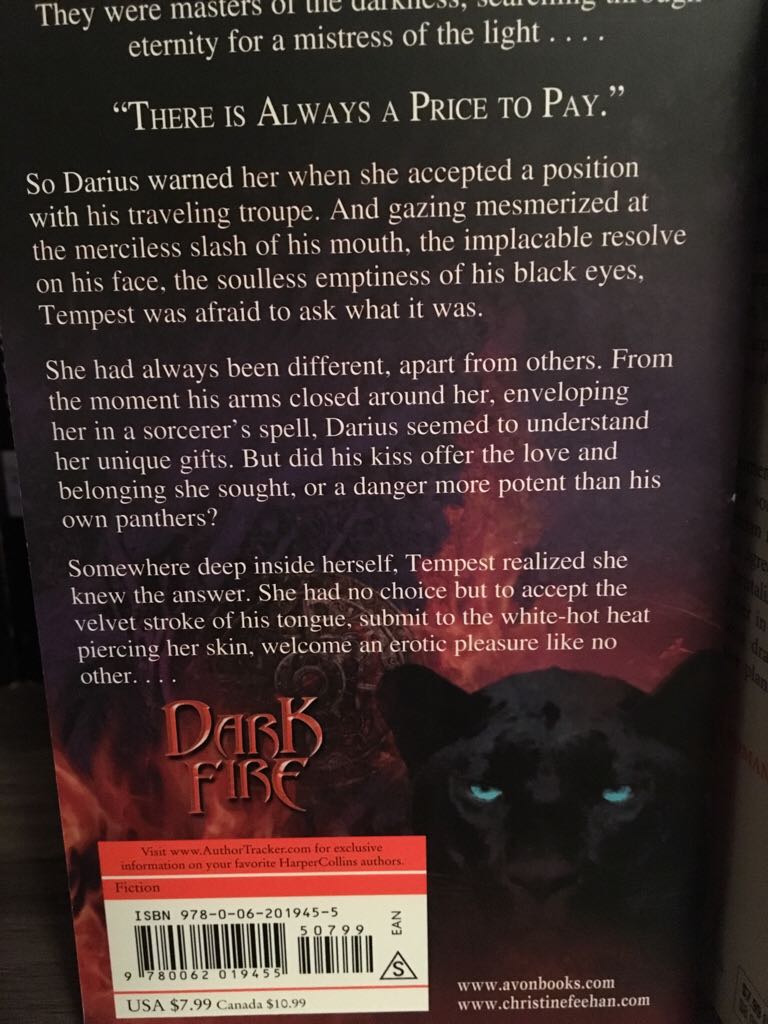 Dark Fire - Christine Feehan (Avon - Paperback) book collectible [Barcode 9780062019455] - Main Image 2