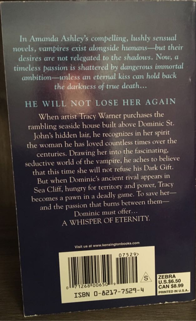 A Whisper of Eternity - Amanda Ashley (Zebra Contemporary Romance - Paperback) book collectible [Barcode 9780821775295] - Main Image 2