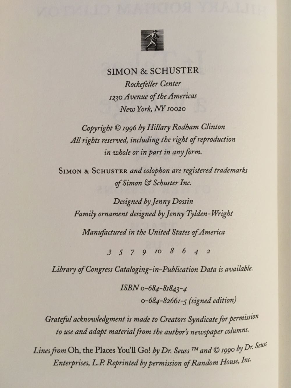 It Takes A Village - Rodham Clinton book collectible [Barcode 9780684826615] - Main Image 3