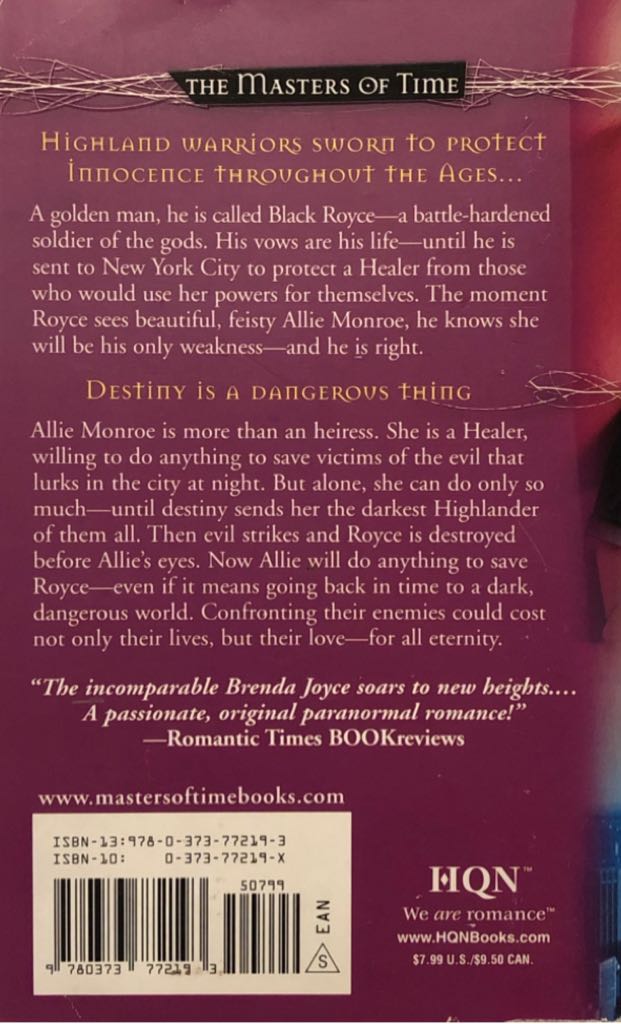 Dark Rival - Brenda Joyce (Harlequin HQN - Paperback) book collectible [Barcode 9780373772193] - Main Image 2