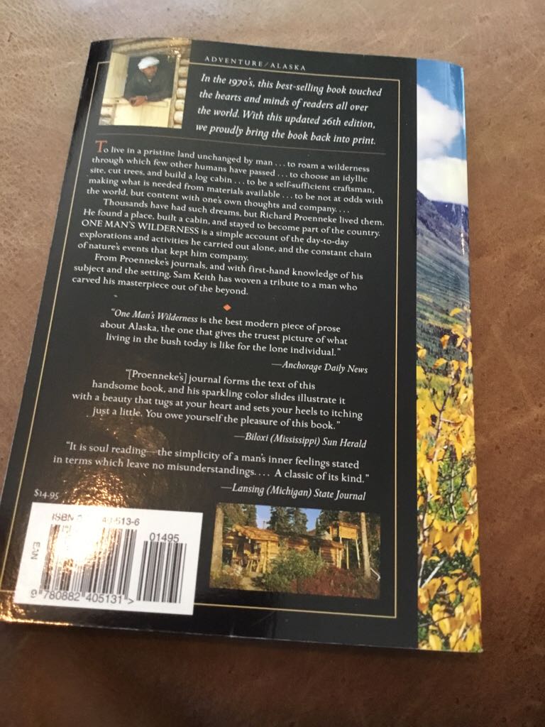 One Mans Wilderness - Sam Keith (Alaska Northwest Books - Paperback) book collectible [Barcode 9780882405131] - Main Image 2