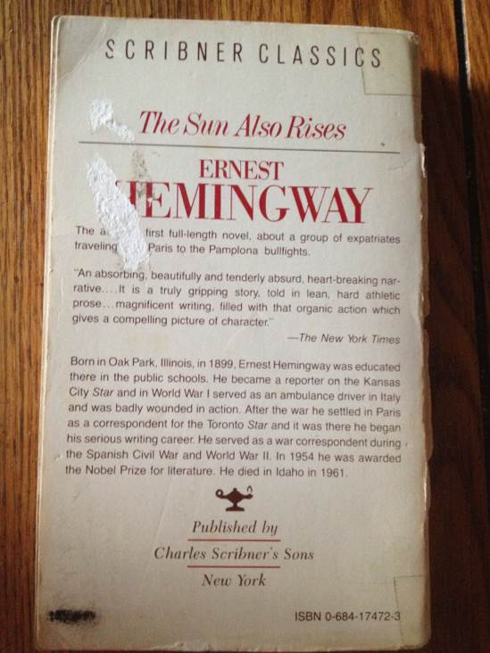 The Sun Also Rises - ernest hemingway (Charles Scribner’s Sons - Paperback) book collectible [Barcode 9780684174723] - Main Image 2