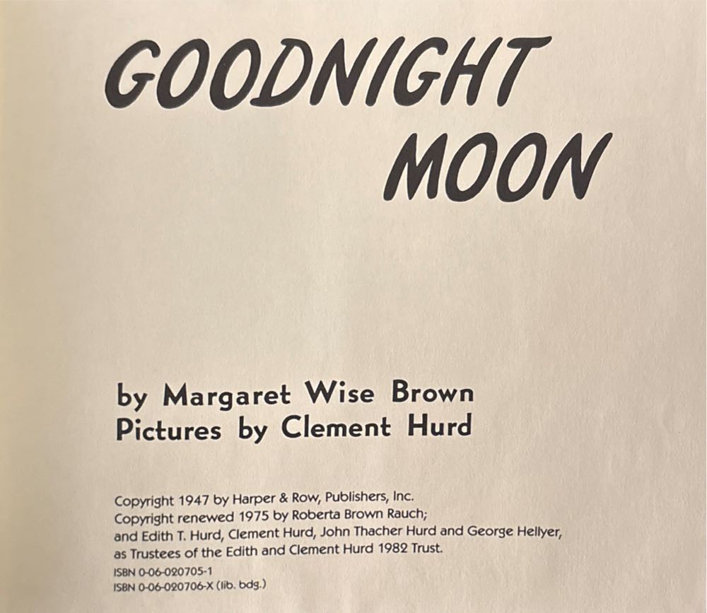 Goodnight Moon - Margaret Wise Brown (HarperCollins Publishers - Hardcover) book collectible [Barcode 9780060207052] - Main Image 2