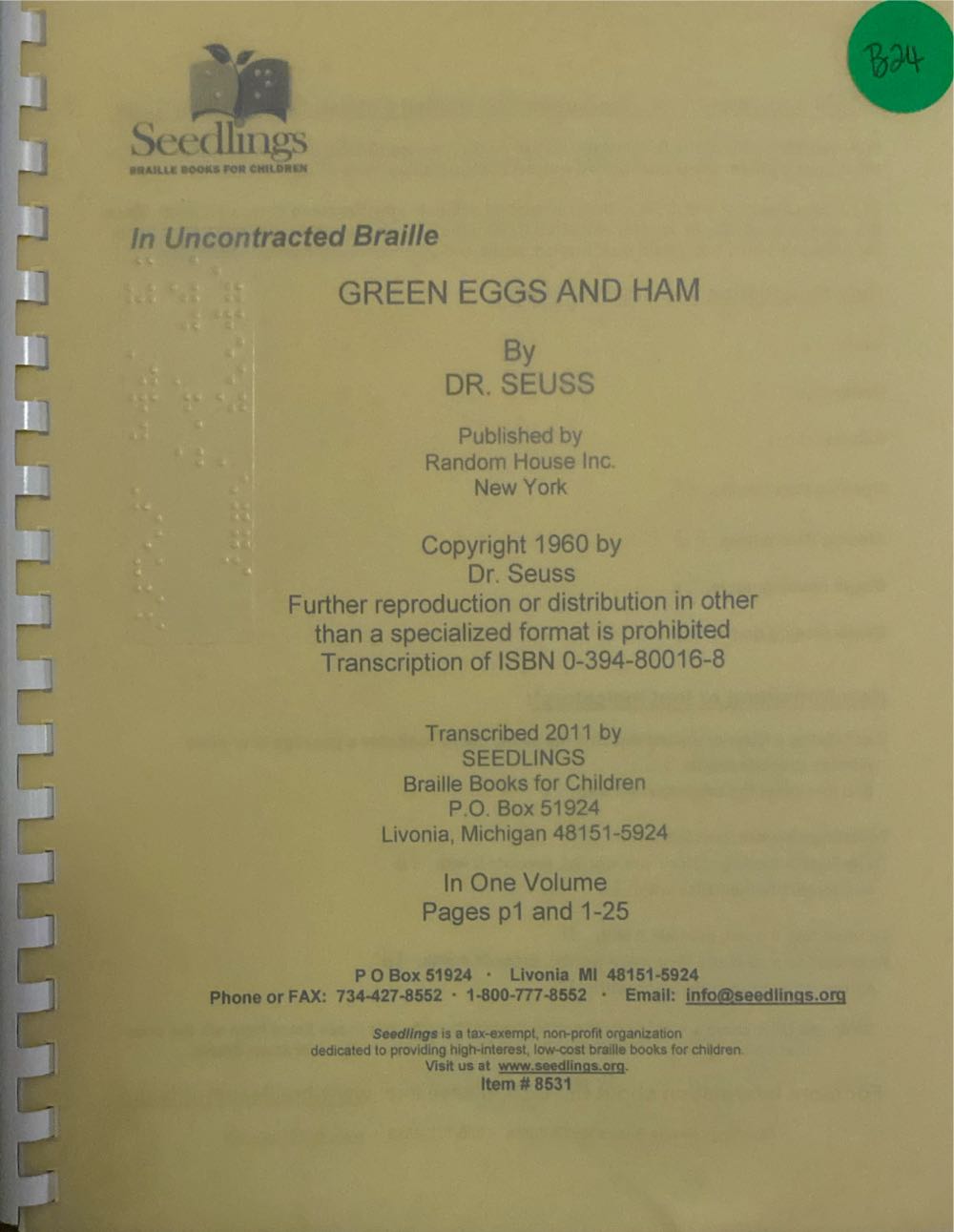 Green Eggs And Ham - Dr. Seuss (Random House - Hardcover) book collectible [Barcode 9780394800165] - Main Image 4