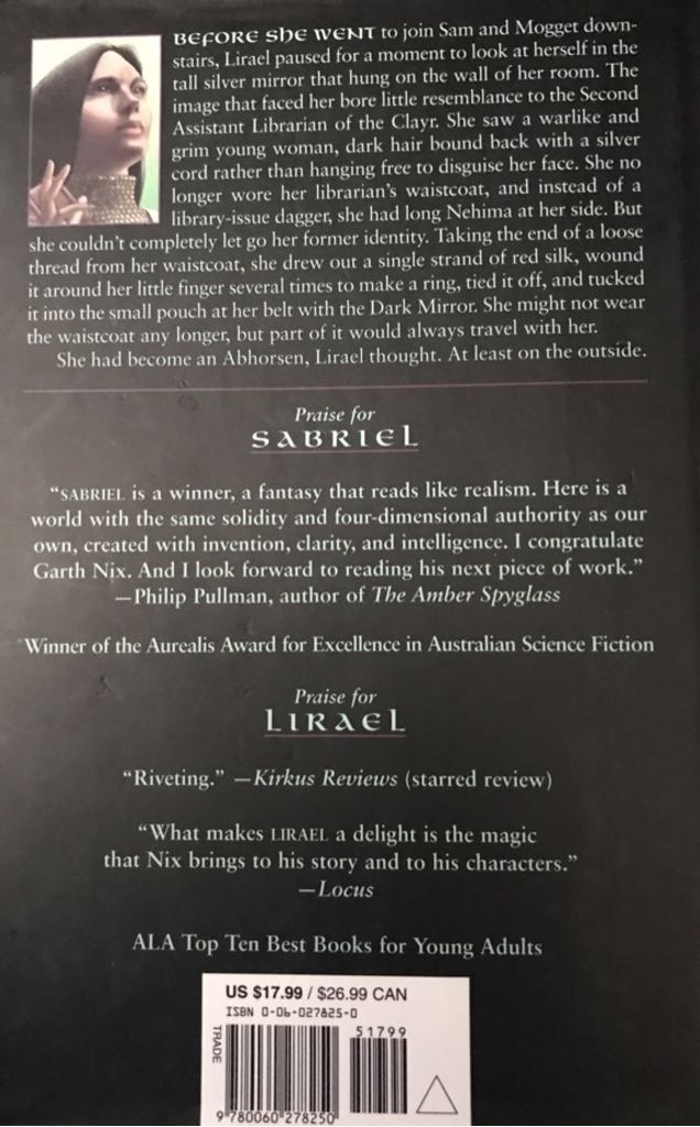 Abhorsen - Garth Nix (HarperTeen - Hardcover) book collectible [Barcode 9780060278250] - Main Image 2