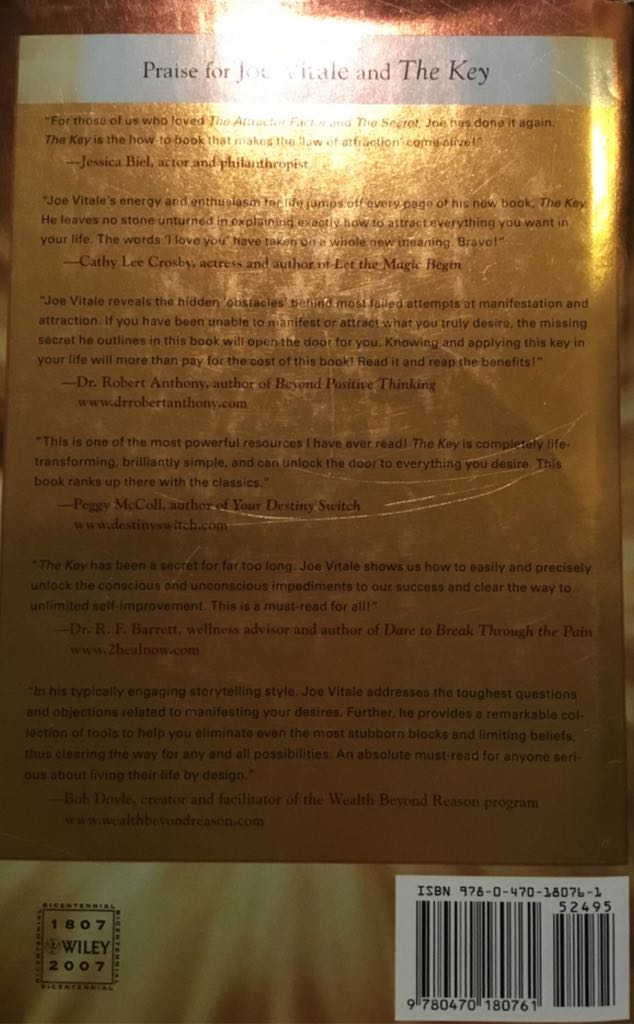 The Key - Joe Vitale (Wiley) book collectible [Barcode 9780470180761] - Main Image 2