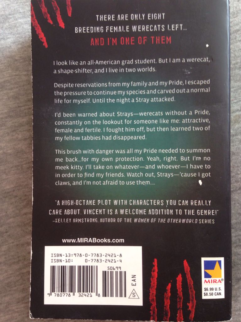 Werecat Series 1: Stray - Rachel Vincent (Mira Paranormal - Paperback) book collectible [Barcode 9780778324218] - Main Image 2