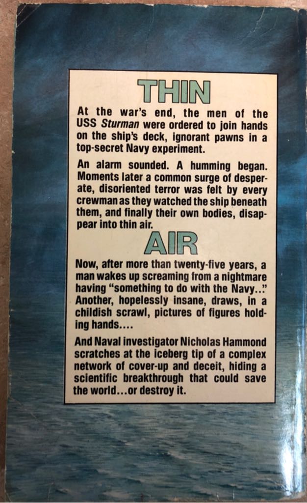 Thin Air - George E. Simpson and Neal R. Burger (A Dell Book - Paperback) book collectible [Barcode 9780440187097] - Main Image 2