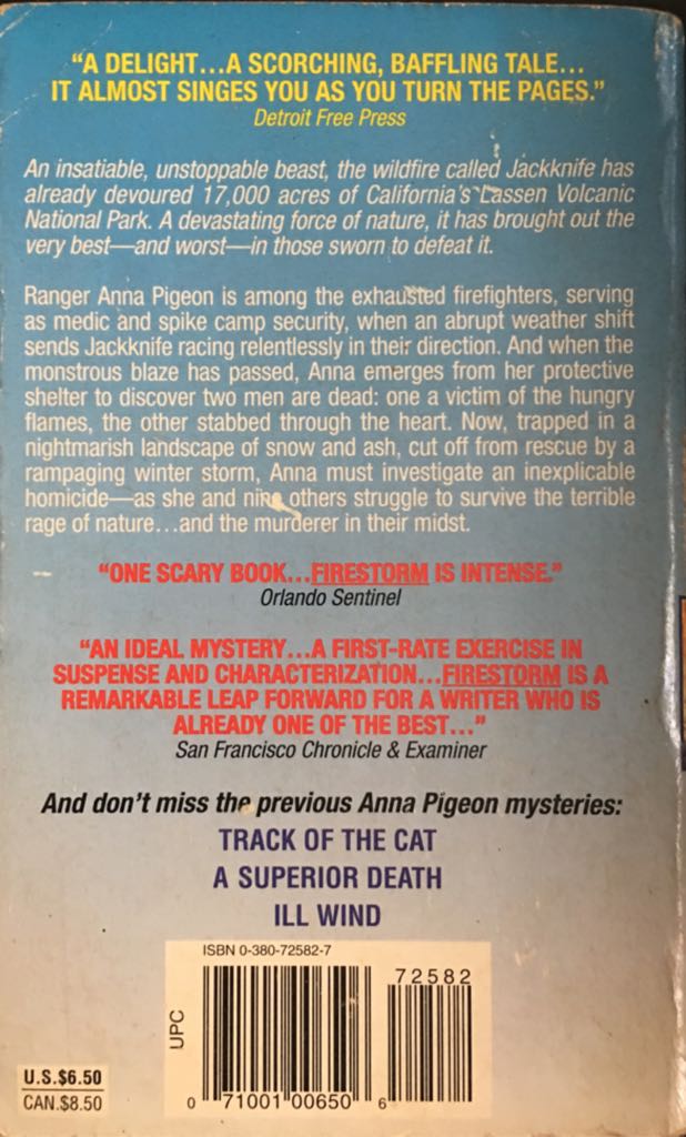 Firestorm (Anna Pigeon) - Nevada Barr (Avon Books - Paperback) book collectible [Barcode 9780380725823] - Main Image 2
