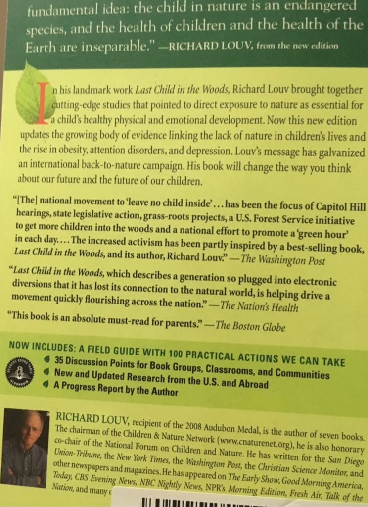 Last Child In The Woods - Richard Louv (Algonquin Books - Paperback) book collectible [Barcode 9781565126053] - Main Image 2