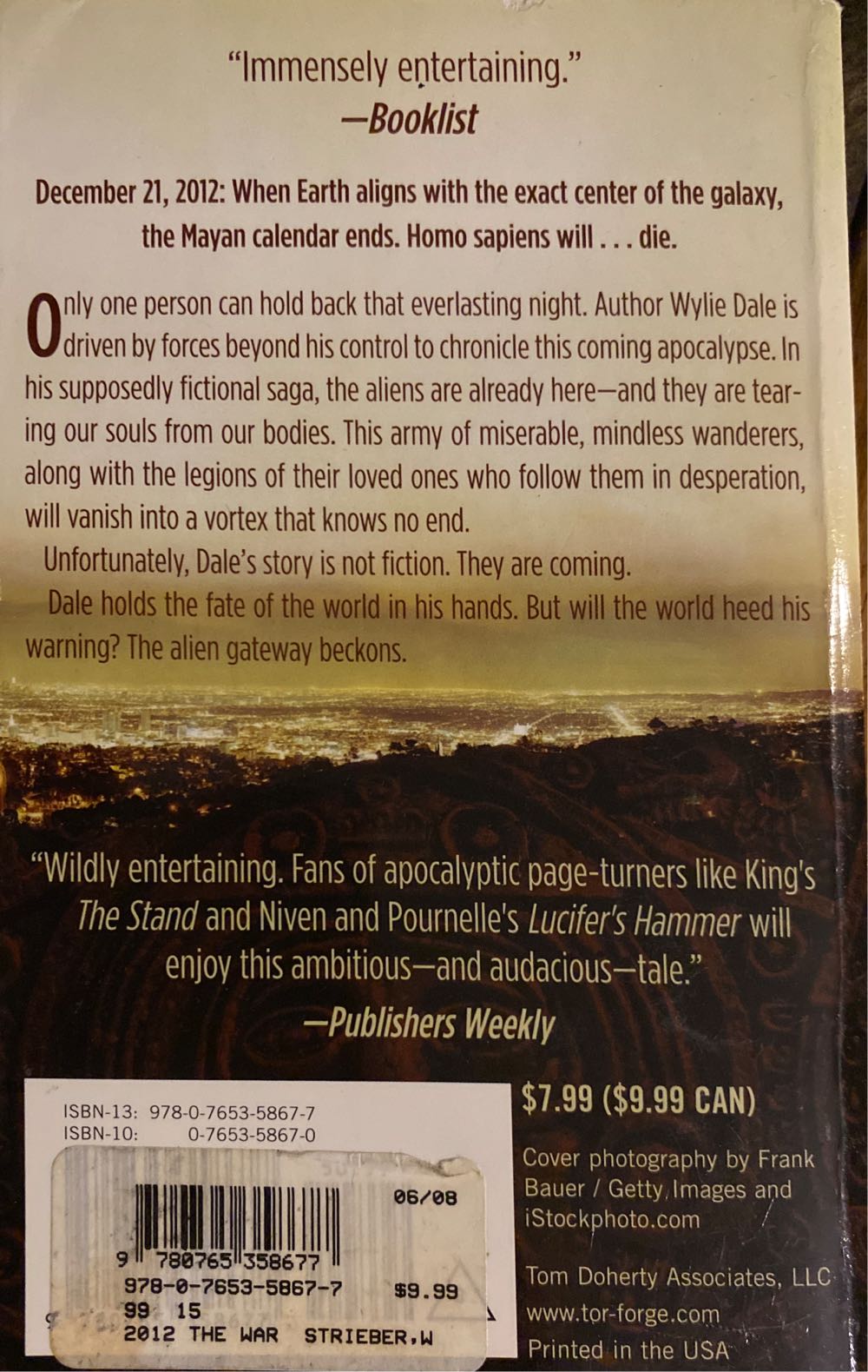 SA16: 2012 - whitley strieber (Tor Books - Paperback) book collectible [Barcode 9780765358677] - Main Image 2