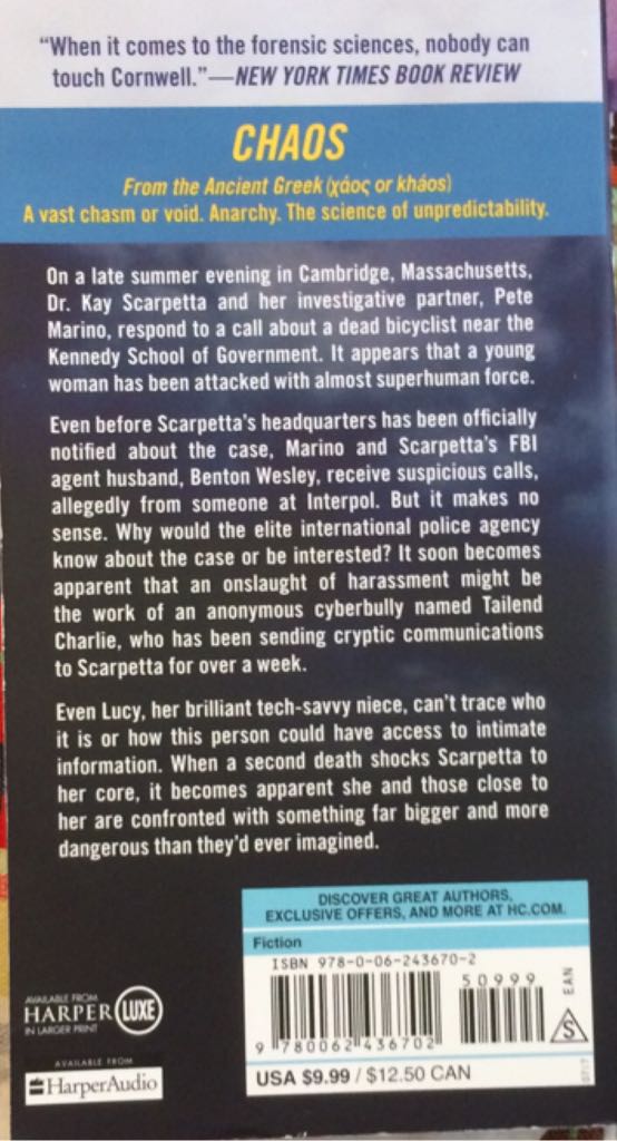 Chaos - Patricia Cornwell (Hardcover) book collectible - Main Image 2