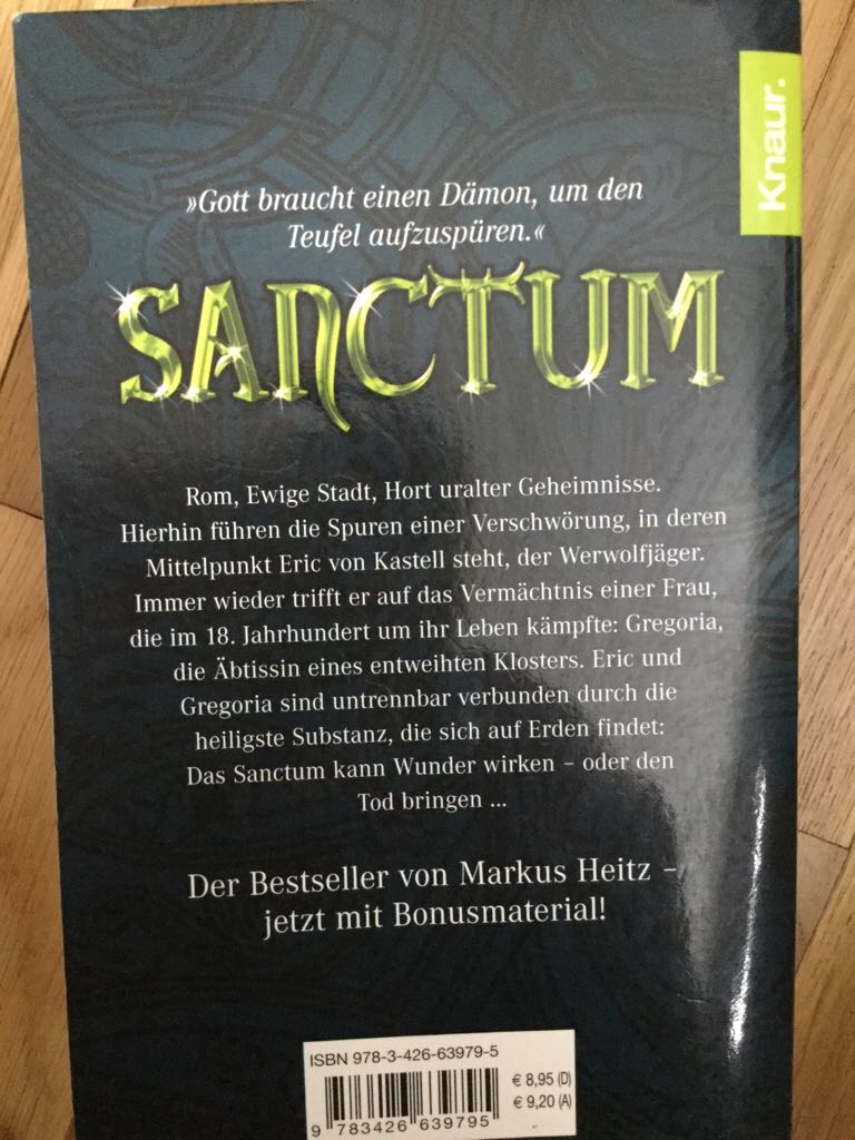 Sanctum (#2) - Markus Heitz (Paperback) book collectible [Barcode 9783426639795] - Main Image 2
