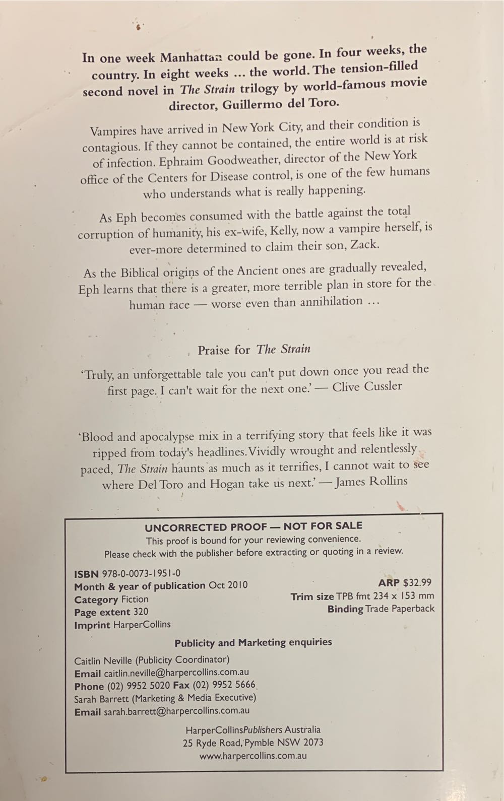 The Fall - Chuck Hogan (HarperCollins Publishers - Trade Paperback) book collectible [Barcode 9780007319510] - Main Image 2