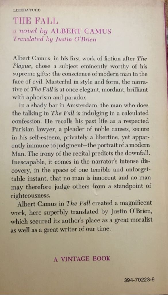 The Fall - Albert Camus book collectible - Main Image 2