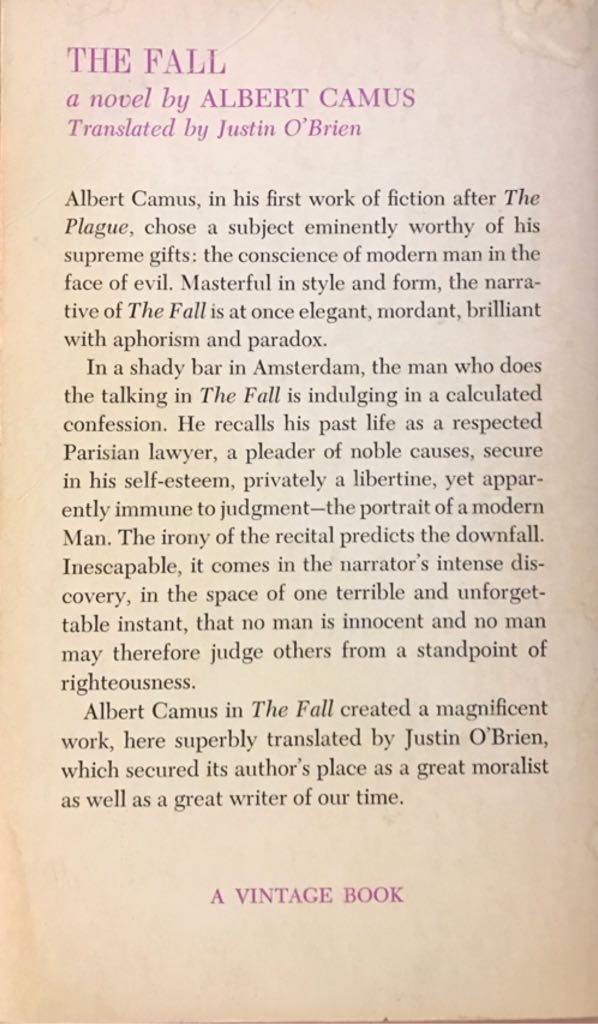 The Fall - Albert Camus (A Vintage Book - Trade Paperback) book collectible - Main Image 2
