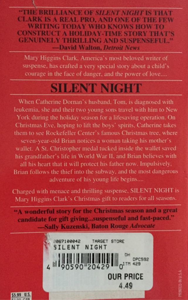 Silent Night - Mary Higgins Clark (Pocket - Paperback) book collectible [Barcode 9780671000424] - Main Image 2