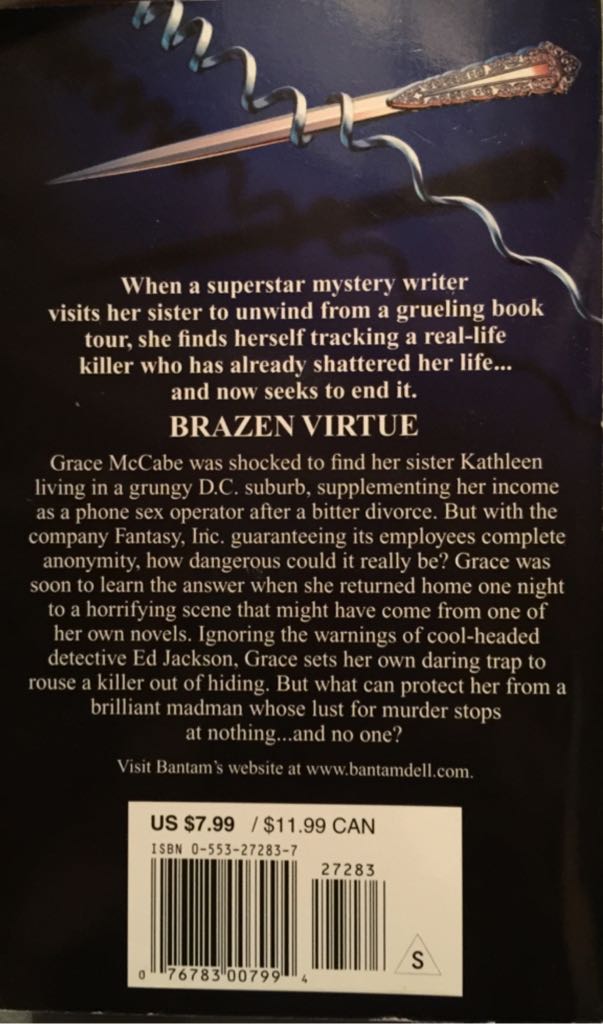 Brazen Virtue - Nora Roberts (Bantam Dell - Paperback) book collectible [Barcode 9780553272833] - Main Image 2