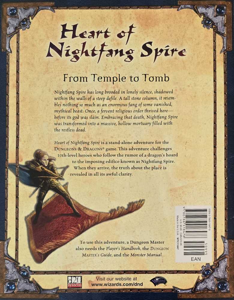 Heart of Nightfang Spire - Bruce R. Cordell (Wizards of the Coast - Paperback) book collectible [Barcode 9780786918478] - Main Image 2