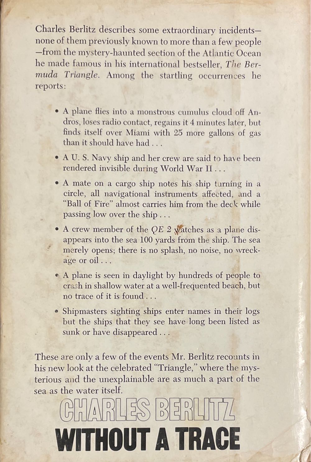 Without A Trace - Charles Berlitz (Souvenir Press Ltd - Hardcover) book collectible - Main Image 4