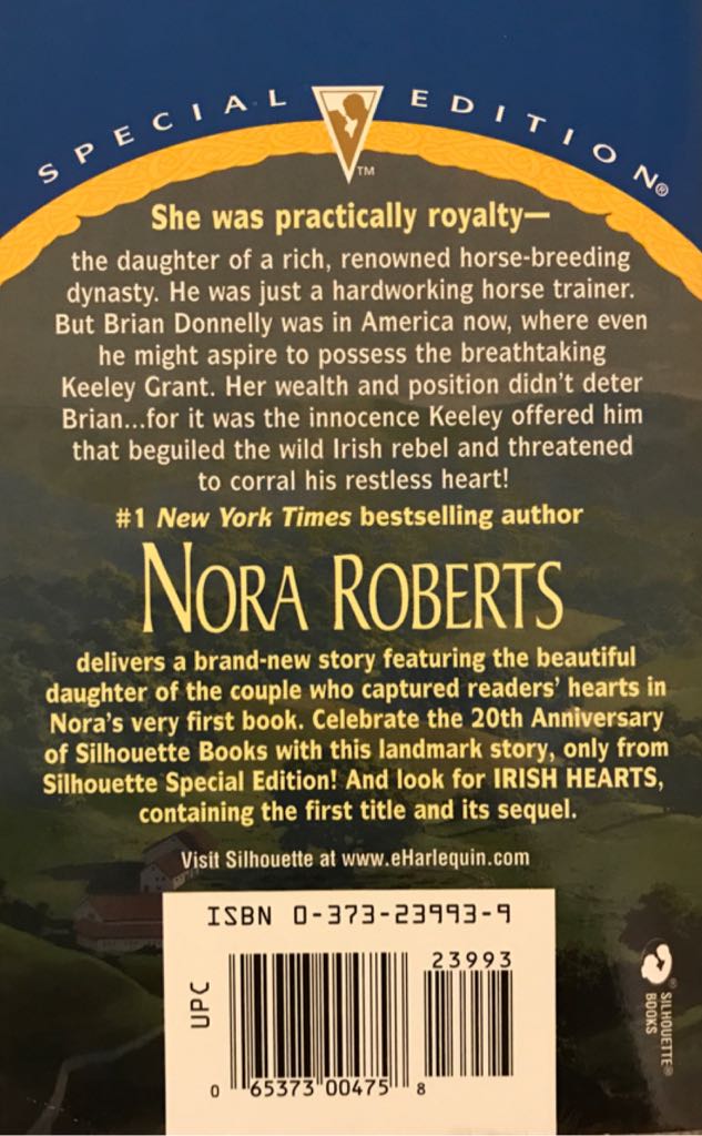 Irish Rebel - Nora Roberts (Harlequin/Silhouette Books - Paperback) book collectible [Barcode 9780373239931] - Main Image 2