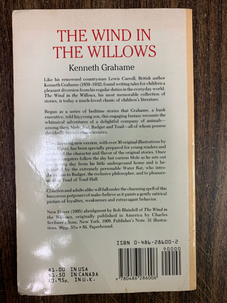 Wind In The Willows, The - Kenneth Grahame (Courier Corporation) book collectible [Barcode 9780486286006] - Main Image 2