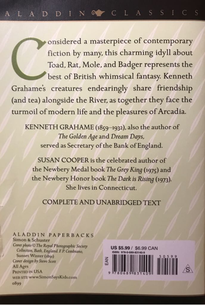 Wind In The Willows, The - Kenneth Grahame (Aladdin - Paperback) book collectible [Barcode 9780689831409] - Main Image 2