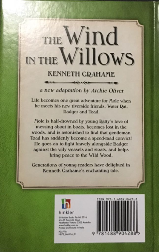 The Wind in the Willows - Kenneth Grahame (hinkler) book collectible [Barcode 9781488904288] - Main Image 2
