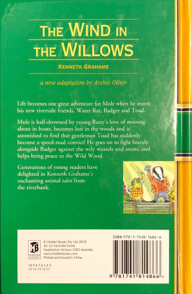 The Wind In The Willows - Kenneth Grahame (Hinkler Books Pty Ltd - Hardcover) book collectible [Barcode 9781741814866] - Main Image 2