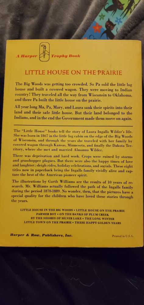 LIW: 2: Little House On The Prairie - Laura Ingalls Wilder (HarperTrophy - Paperback) book collectible [Barcode 9780064400022] - Main Image 3