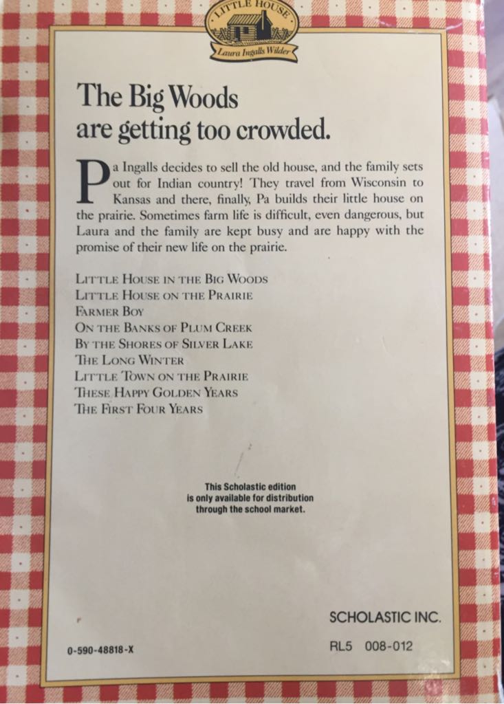 Little House On The Prairie - Ingalls Wilder (Scholastic Inc.) book collectible - Main Image 2