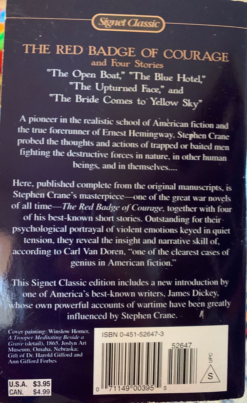 The Red Badge Of Courage And Four Stories - Stephen Crane (Signet Classic - Paperback) book collectible [Barcode 9780451526472] - Main Image 2