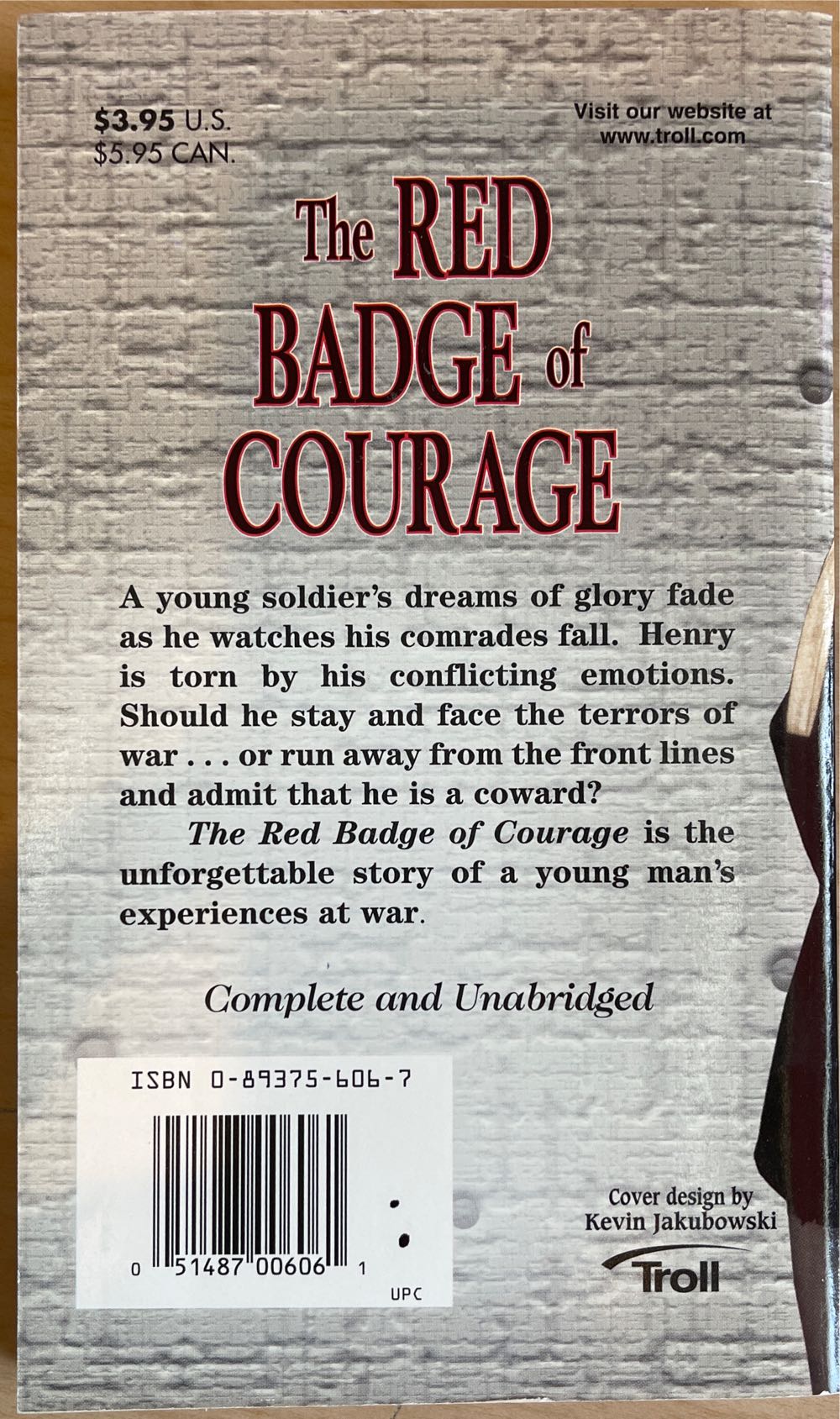 The Red Badge Of Courage - Stephen Crane (Troll Communications - Paperback) book collectible [Barcode 9780893756062] - Main Image 2