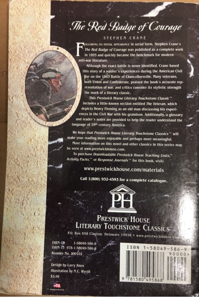 The Red Badge of Courage - Stephen Crane (Clayton, Del. : Prestwick House Literary Touchstone Classics, - Paperback) book collectible [Barcode 9781580495868] - Main Image 2