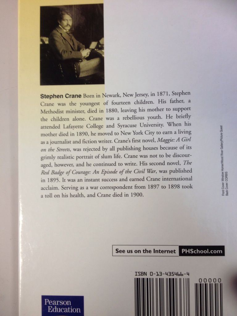 Red Badge Of Courage, The - Stephen Crane (Prentice Hall Library - Hardcover) book collectible [Barcode 9790134354667] - Main Image 2