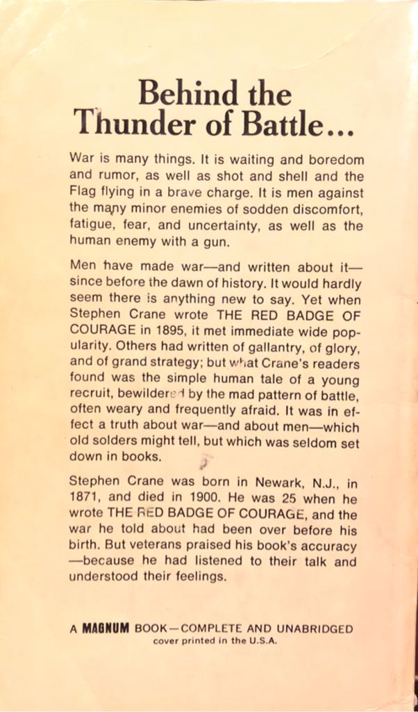 Civil War, The Red Badge Of Courage - Stephen Crane (Magnum Easy Eye Books - Paperback) book collectible - Main Image 2