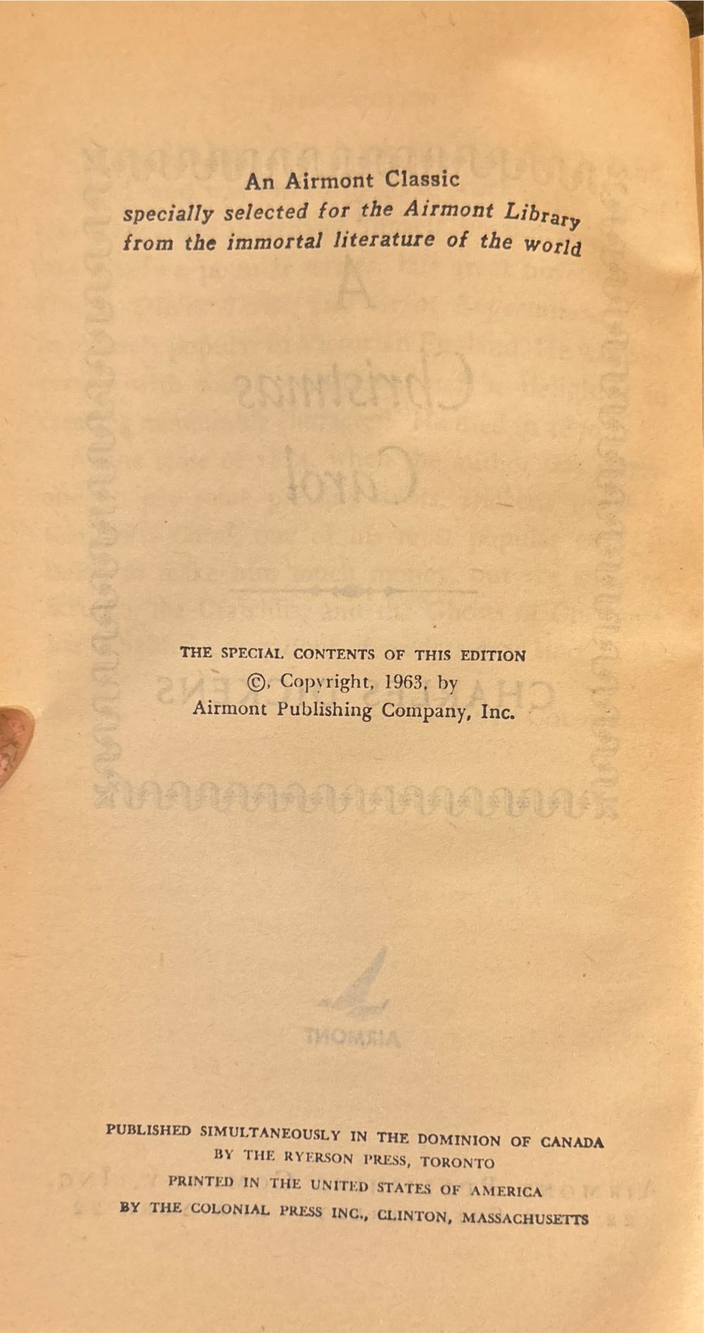 A Christmas Carol - Charles Dickens (Airmont Publishing Company, Inc. - Paperback) book collectible [Barcode 0804900264] - Main Image 4