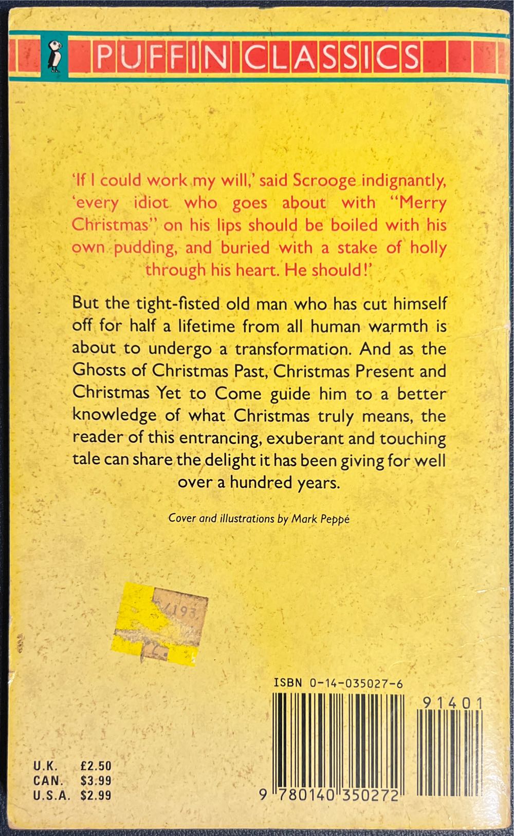 A Christmas Carol - Charles Dickens (Puffin) book collectible [Barcode 9780140350272] - Main Image 2