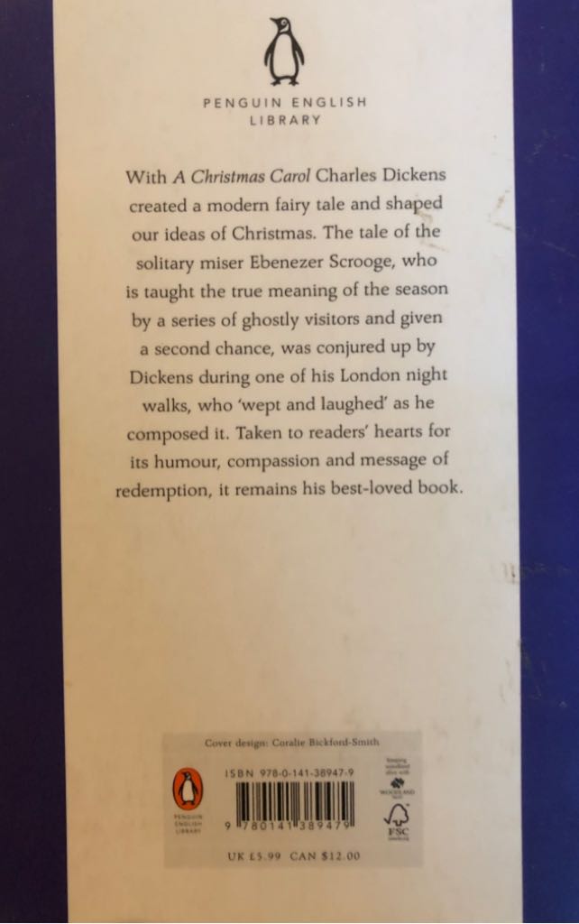 A Christmas Carol - Charles Dickens (Penguin - Paperback) book collectible [Barcode 9780141389479] - Main Image 2
