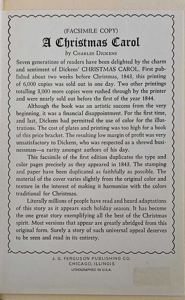 A Christmas Carol - Charles Dickens (J.G. Ferguson Publishing Co. - Hardcover) book collectible - Main Image 2