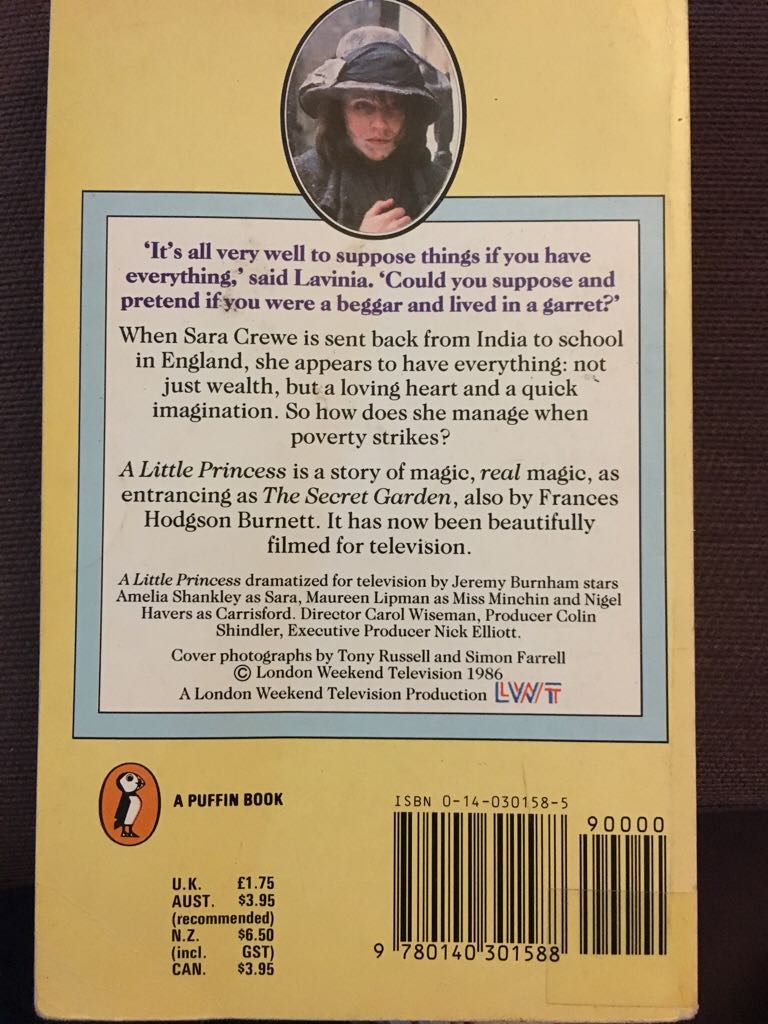 A Little Princess - Frances Hodgson Burnett (A Dell Yearling Book - Paperback) book collectible [Barcode 9780140301588] - Main Image 2