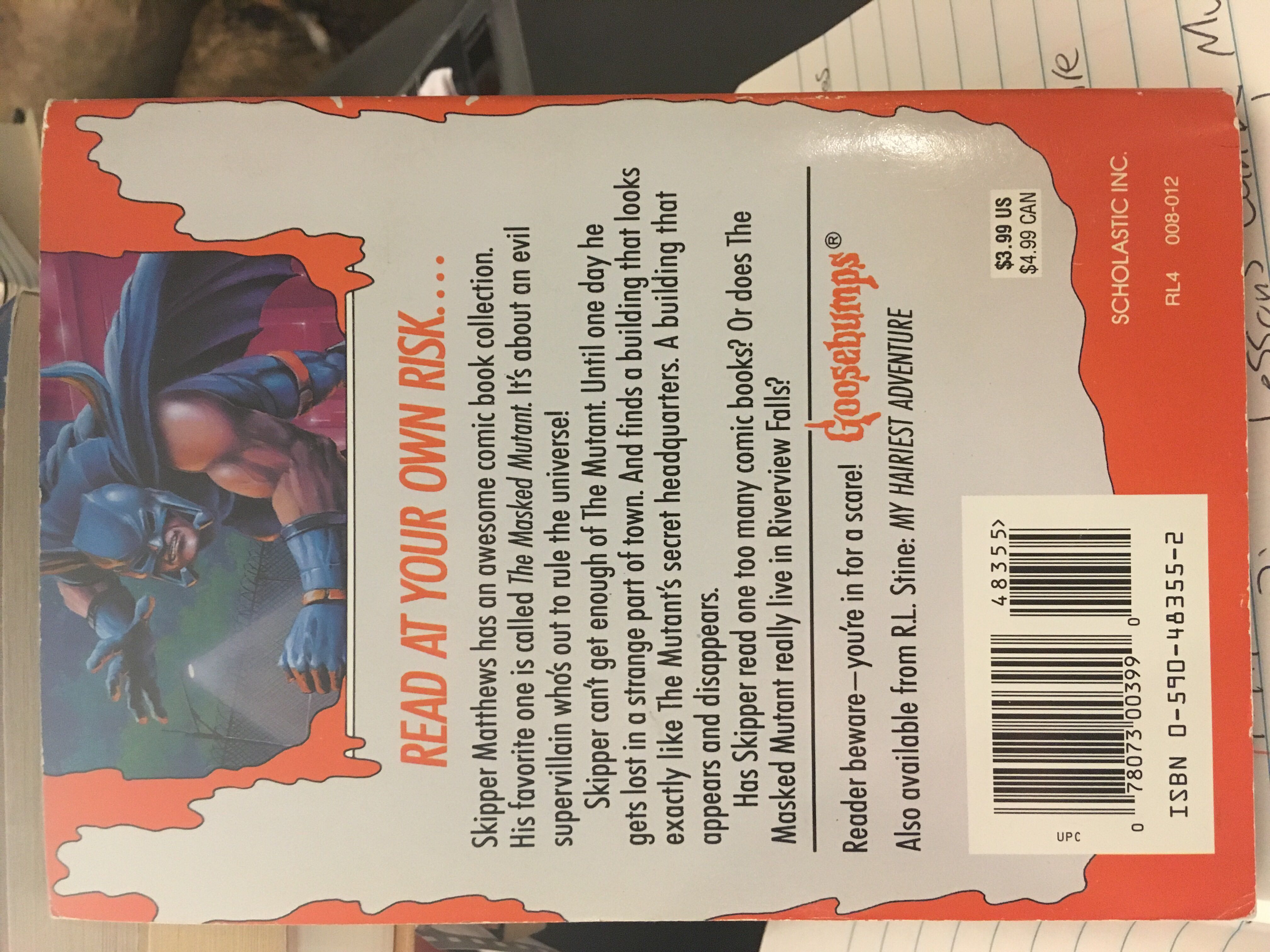 Goosebumps #25: Attack Of the Mutant - R. L. Stine (- Paperback) book collectible [Barcode 0590483552] - Main Image 2