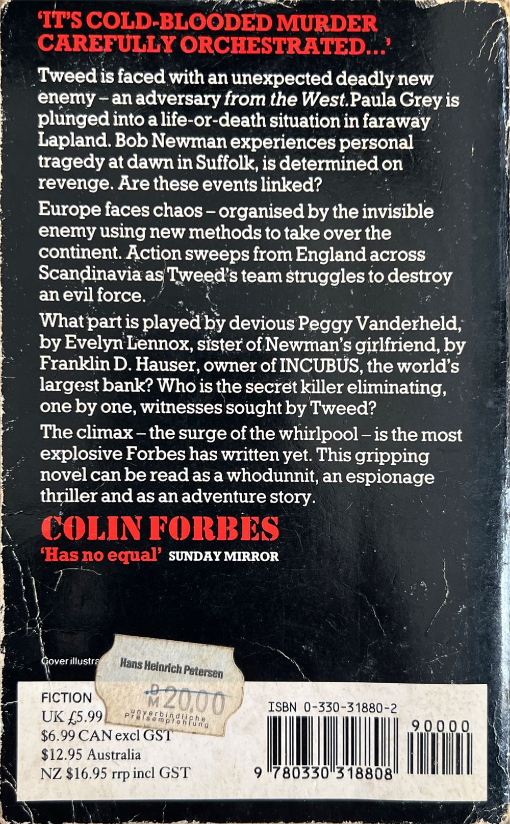 Whirlpool - Colin Forbes (Pan Books - Paperback) book collectible [Barcode 9780330318808] - Main Image 2