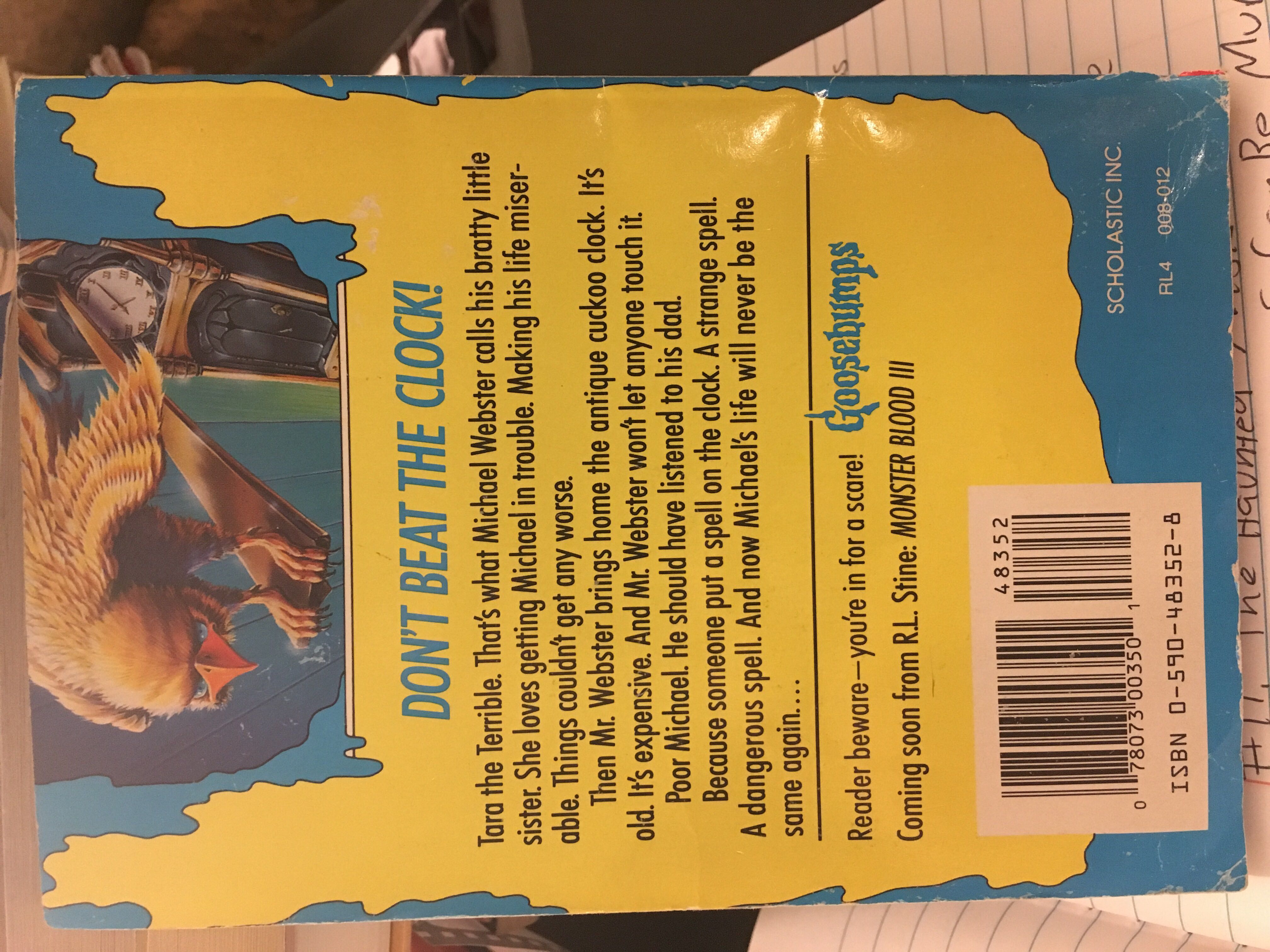 Goosebumps #28: The Cuckoo Clock Of Doom - R.L. Stine (Paperback) book collectible [Barcode 0590483528] - Main Image 2